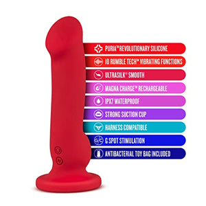 Impressions Las Vegas Realistic Vibrating Dildo - Powerful Rumbly 10 Function Vibration - Suction Cup For Hands Free Play And Harness Compatible - Waterproof Magnetic Charging - Sex Toy For Him Her