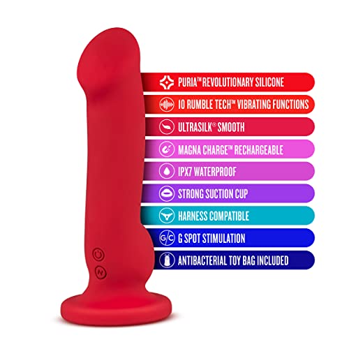Impressions Las Vegas Realistic Vibrating Dildo - Powerful Rumbly 10 Function Vibration - Suction Cup For Hands Free Play And Harness Compatible - Waterproof Magnetic Charging - Sex Toy For Him Her