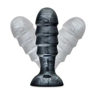 Blush Jet Bruiser  7 12 Inch Oversized Ridged Probe Medium Tapered Ribbed Lock On Harness Compatible Sex Toy For Partner Play
