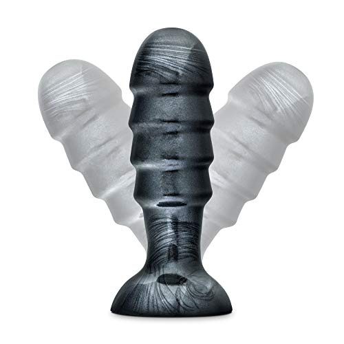 Blush Jet Bruiser  7 12 Inch Oversized Ridged Probe Medium Tapered Ribbed Lock On Harness Compatible Sex Toy For Partner Play