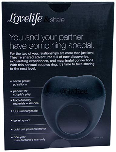 Ohmibod Lovelife Share Couples Ring - Vibrating Ring - Persononal Massager - Black
