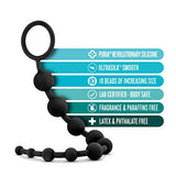 Blush Anal Adventures Platinum Ultrasilk Silicone 10 Beads Graduated Sizes - Beginners Training Smooth Satin Finish Adult Toy - Anal Beads - Sex Toys For Women Men Couples - Black