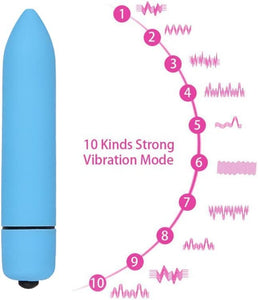 Powerful Bullet Vibrator with 10 Modes, Portable Mini Pocket Vagina Stimulator, Waterproof Super-Strong Adult Sex Toys for Women