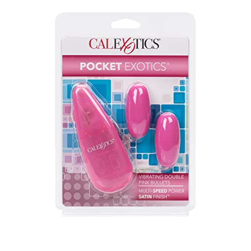 California Exotic Novelties Pocket Exotics Vibrating Double Pink Passion Bullets, Pink
