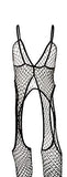 Diamond Net Suspender Bodystoc Black Q/S