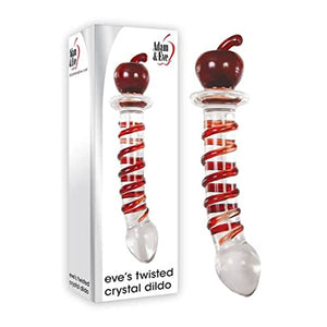 Adam  Eve Eves Twisted Crystal Glass GSpot Tip Dildo  Red