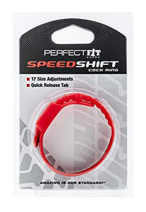 Perfect Fit Speed Shift 17 Adjustments Cock Ring, Red