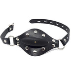 BDSM SM Open Mouth Gag Inflatable Silicone Ball Gag Mouth Plug with Lock for Men Women Gay, Adjustable Fetish Head Harness for A