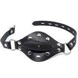 BDSM SM Open Mouth Gag Inflatable Silicone Ball Gag Mouth Plug with Lock for Men Women Gay, Adjustable Fetish Head Harness for A