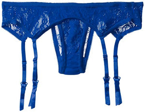 Elegant Moments Womens Lace Garter Belt And Thong Set, Royal, One Size