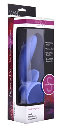 Wand Essentials Fluttering Kiss Dual Stimulation Silicone Wand Massager Attachment, Purple (Ad440)