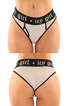 Vibes Icy Girl Brief&Thong Qs Bk/Silv