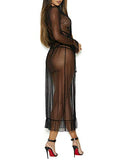 Dotted Mesh Robe & Panty Black 3X