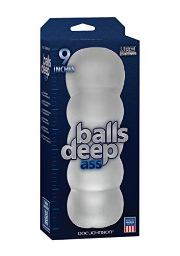 Doc Johnson Balls Deep - Ultraskyn - 9 Inch Close-Ended Stroker - Creates Natural Suction - Heavy Duty Masturbator - Ass