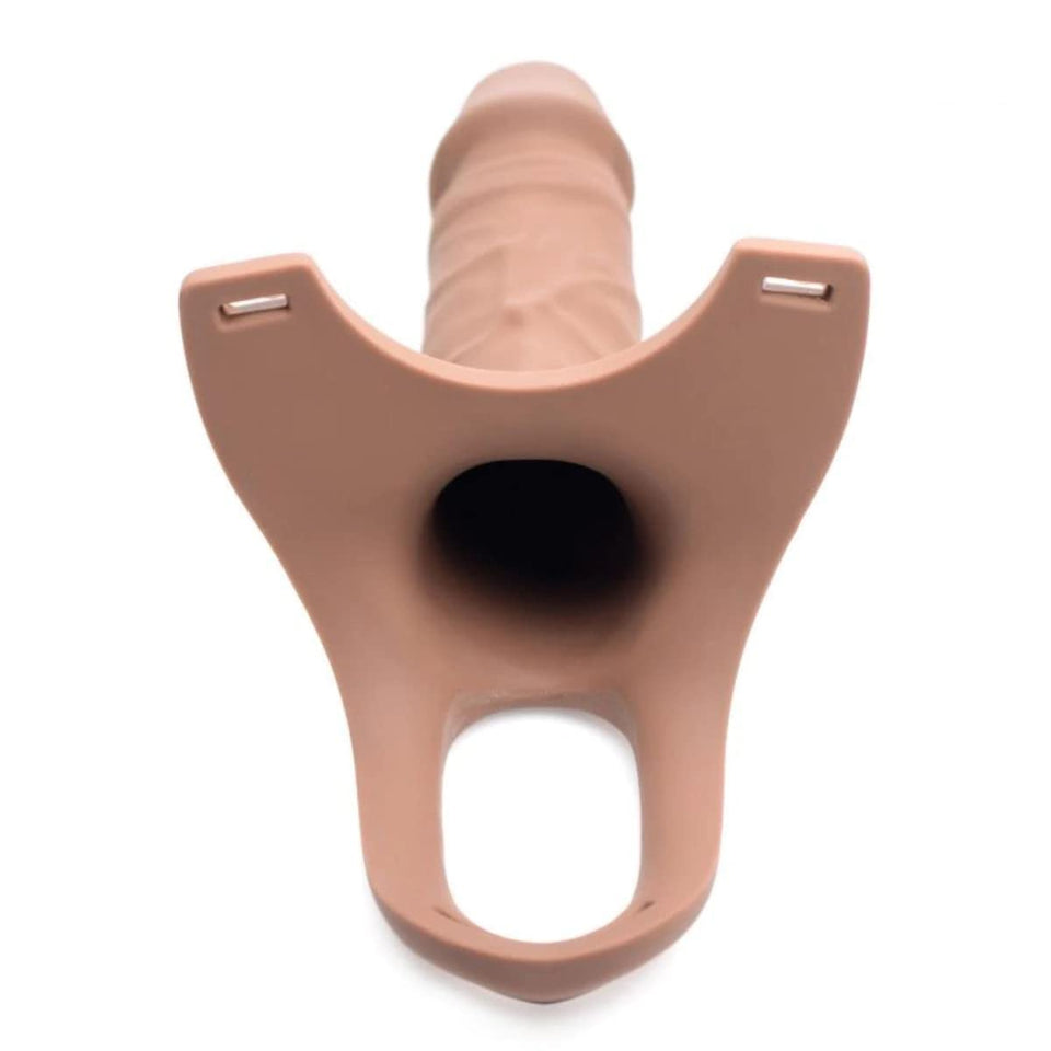 Hollow Silicone Dildo Strap-On - Flesh