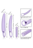 Calexotics Dr Laura Berman Intimate Basics Isabelle - 2 Piece Vibrating Silicone Dilators Set With Ergonomic Finger Loop - Waterproof Fetish Sex Toys For Couples - Purple