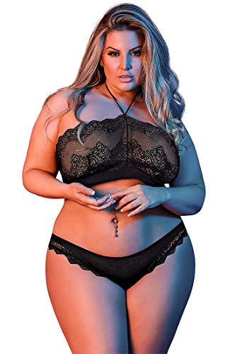 Ms Sexy Time Bandeaux & Panty Blk 1Sq
