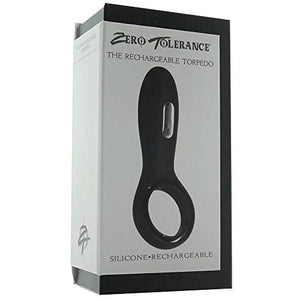 Evolved Novelties Zero Tolerance Vibrating Rechargeable Cock Ring Torpedo, Black