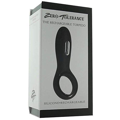 Evolved Novelties Zero Tolerance Vibrating Rechargeable Cock Ring Torpedo, Black