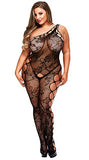 Off The Shoulder Bodystocking Black O/S