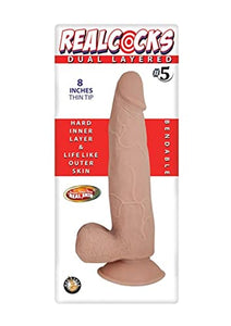 Realcocks Dual Layered #5 8In Thin Flesh