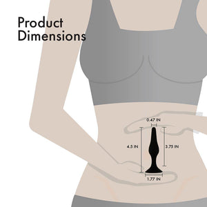 Pure Love Silicone Anal Butt Plug 4.5'', Adult Sex Toy, Classic Sex Toy, Black
