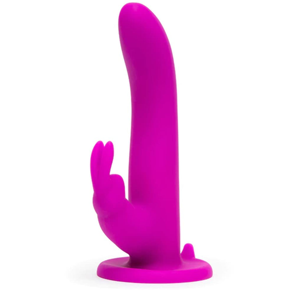 Happy Rabbit Silicone Rechargeable Vibrating Strap On Harness Set - Purple