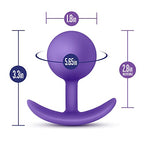 Blush Luxe - Satin Smooth Silicone Wearable Anal Hollow With Jiggle Ball Vibra Plug Sex Toy - Purple
