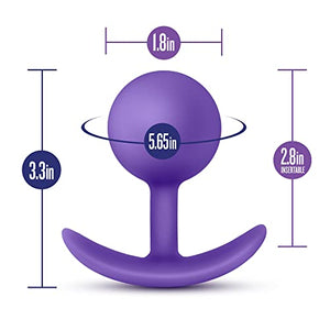 Blush Luxe - Satin Smooth Silicone Wearable Anal Hollow With Jiggle Ball Vibra Plug Sex Toy - Purple