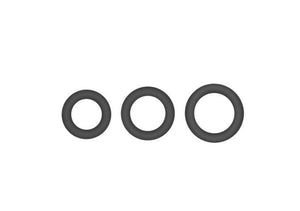 (WD) HOMBRE SNUG FIT SILICONE (WD)C-RING 3 PK CHARCOAL