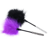 SM Adult Sexy Feather Teasing Toys Male and Female Role Play Tickling Romantic Sex Adult Toy with Diamond Handle(Pink)