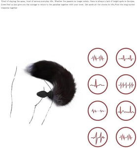 Fox Tail-Vibrating Anal Plug Remote Control -Vibrator Butt Plug Anal Role Play Flirting Animal Tail Sex Toy for Men Women Couple