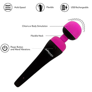 Palm Power Massager Fuschia Rechargeable Waterproof