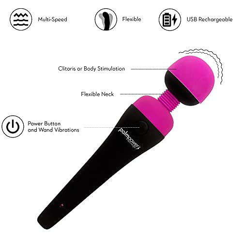 Palm Power Massager Fuschia Rechargeable Waterproof