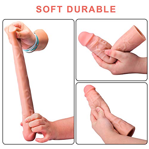 Reusable Penis Sleeve Extender Realistic Textured Cock Extender Body-Safe Stretchy Ultra-Soft Material Cock Enlarger Applicative For Men & Couple
