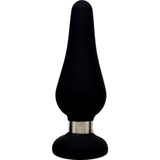 Forto F-21 Silicone Butt Plug Anal Toy with Shiny Steel Ring - Beginner & Advanced Flexible Anal Plug Sex Toys with Teardrop Sha