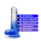 Blush B Yours Stella Blue - 6 Inch Length 1.25 Inches Width Realistic Feel Dildo - Sturdy Suction Cup Base And Harness Compatible - Gradient Design - Perfect For Beginners - Sex Toy For Him Her