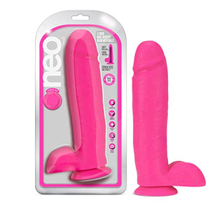 Neo Dual Density Dildo 11In Neon Pink