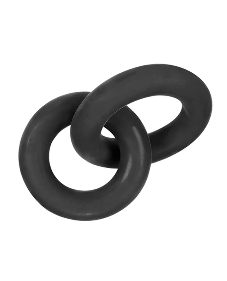 Blue Ox Designs Oxballs 73007: Hunkyjunk Duo Linked Cock/Ball Rings, Tar