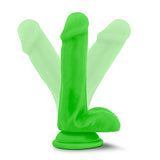 Blush Neo - 6 Inch Sensa Feel Dual Density Technology - Realistic Look And Feel Dildo With Strong Suction Cup - Harness Compatible - Neon Green