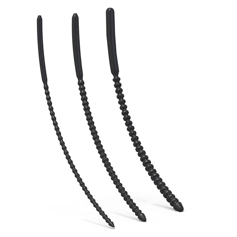 3Pcs Silicone Sex Toy Urethral Urethral Sounds Penis Plug with Multi Beads Dilator Masturbation Rod Stimulation for Men