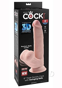 8 Inch Triple Density Cock With Swinging Balls - Light