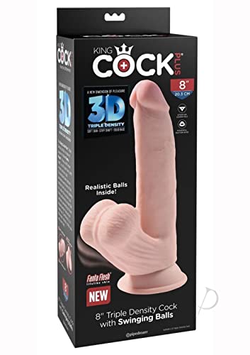 8 Inch Triple Density Cock With Swinging Balls - Light
