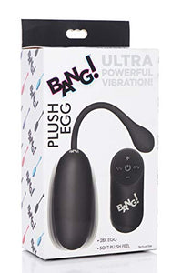 Remote Control 28X Silicone Plush Egg - Black