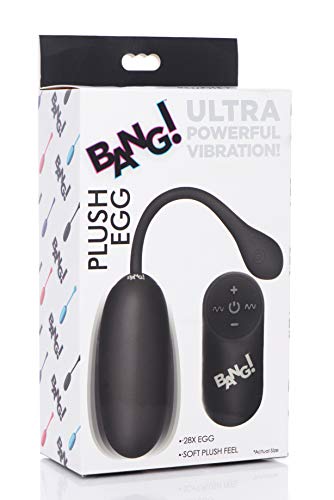 Remote Control 28X Silicone Plush Egg - Black
