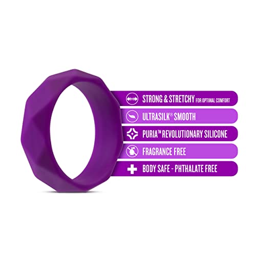 Blush Wellness Geo C Ring - Puria Platinum Silicone Cock Ring - Pliable 1.75&quot; Width - Ultrasilk Smooth For Optimal Comfort - Erection Enhancing - For Ed - Longer Thicker - For Men & Couples