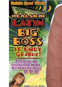 Real Skin Big Boss Vibrator, Flesh, 8 Inch