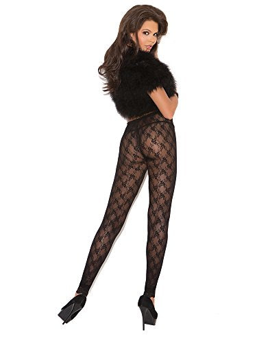 Elegant Moments Lace Leggings. - One Size - Black