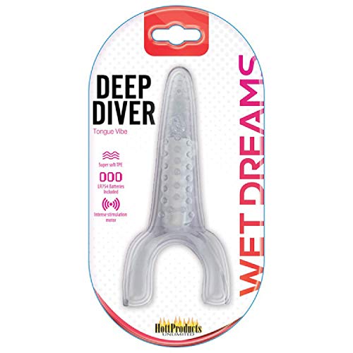 Hott Products Unlimited 67494: Tongue Star Deep Diver Vibe Tongue Clear