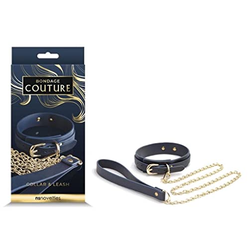 Bondage Couture - Collar And Leash - Blue